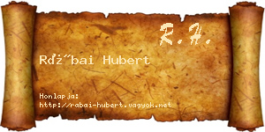 Rábai Hubert névjegykártya